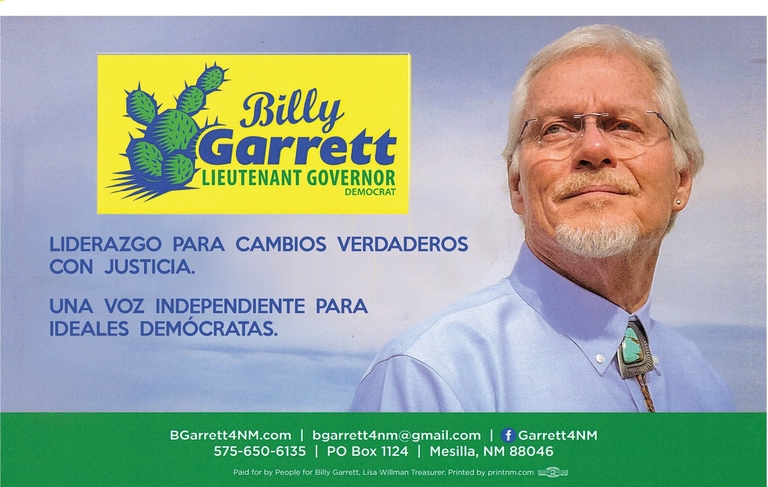 Billy Garrett para Vicegobernador