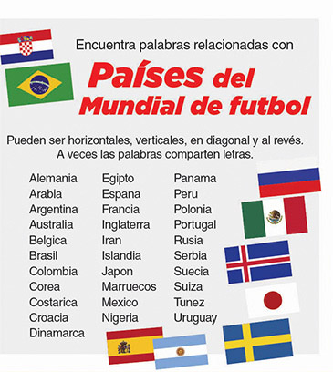 Países del mundial de futbol