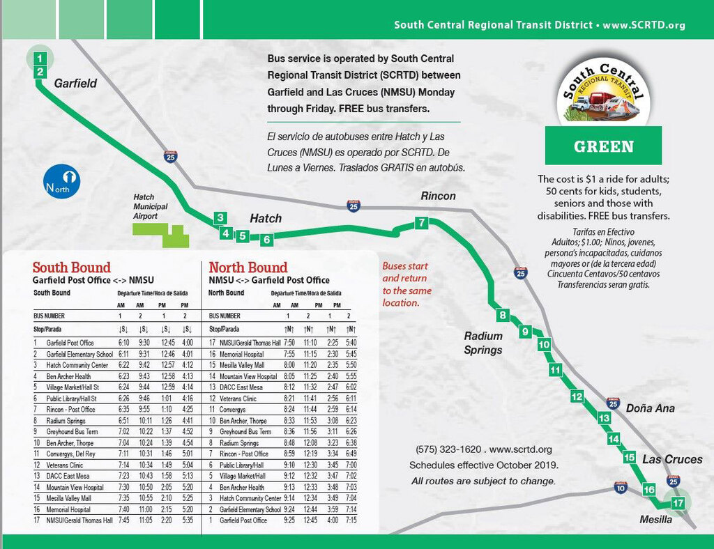 Nueva ruta de autobús conecta Garfield con Las Cruces