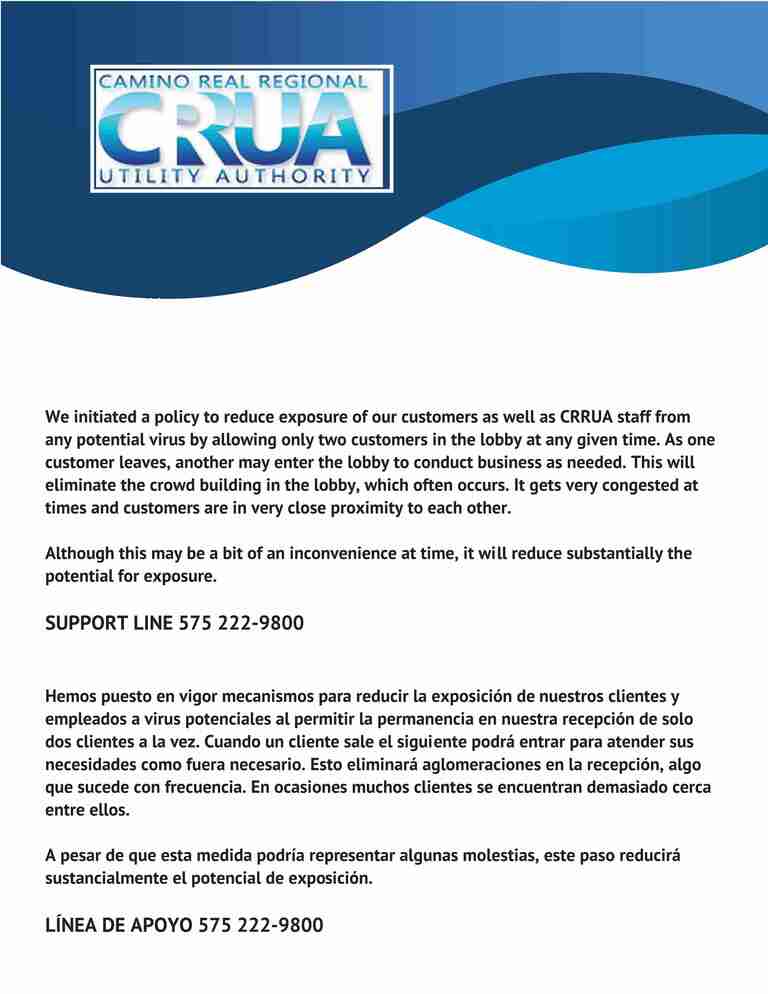 CRRUA and the coronavirus