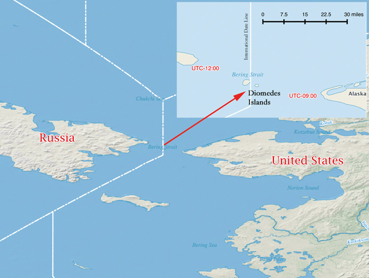 Islas separadas por 2,5 millas con una diferencia de 20 horas