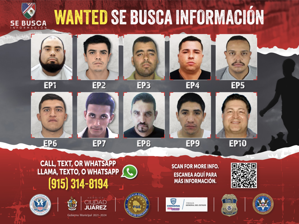 Autoridades de Estados Unidos y México buscan a diez criminales peligrosos