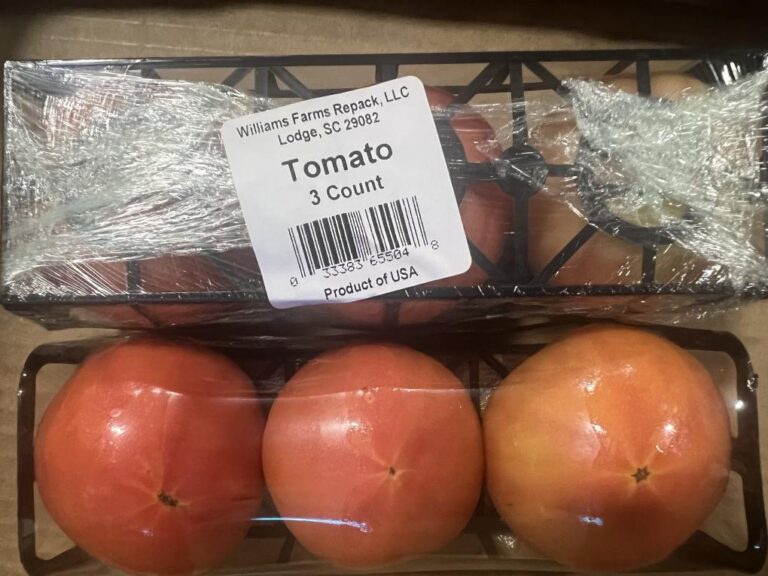 Williams Farms Repack LLC retira tomates por posible contaminación con Salmonella Williams Farms Repack LLC retira tomates por posible contaminación con Salmonella