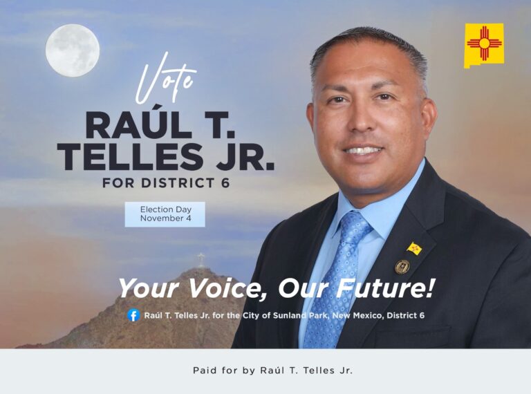 Raul T. Telles, Jr anuncia candidatura para Cabildo de Sunland Park por el Distrito 6